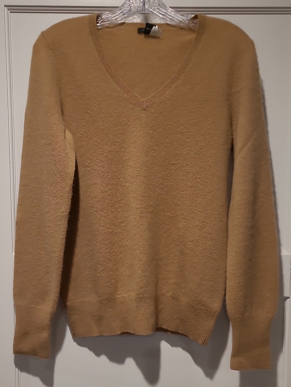 Only Mine Women's V-Neck Sweater in Camel Tan